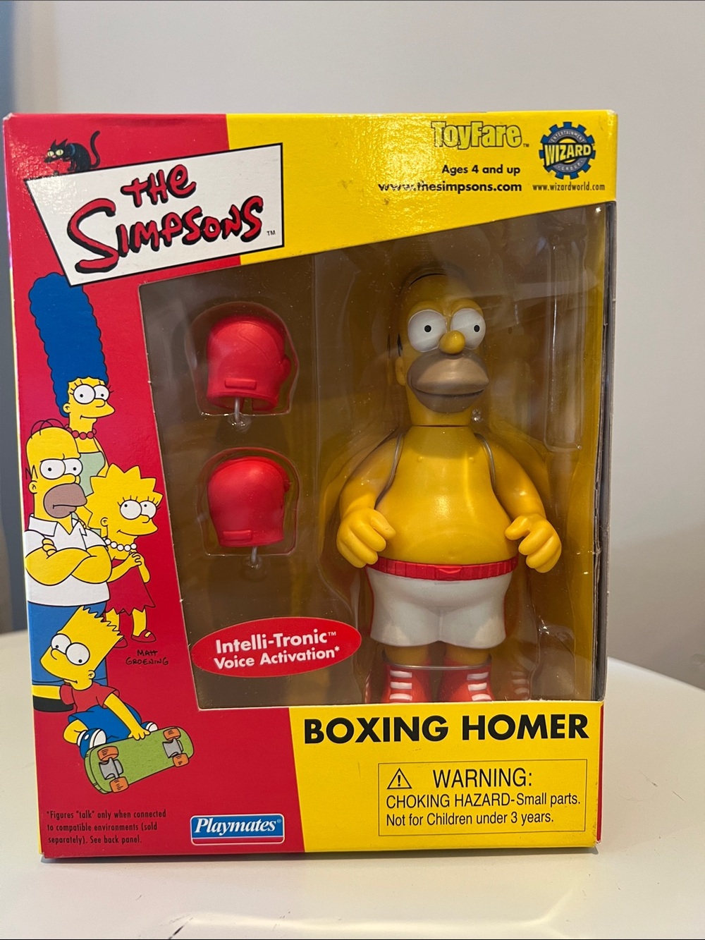 The Simpsons Boxing Homer Action Figure - New In Sealed Box - Yellow & Red